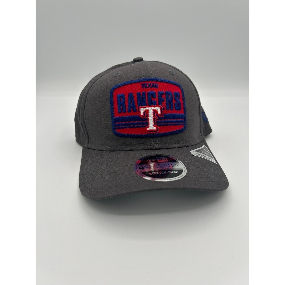 New Era 9SEVENTY Texas Rangers Hat Men Charcoal Gray Ripstop Stretch Snapback